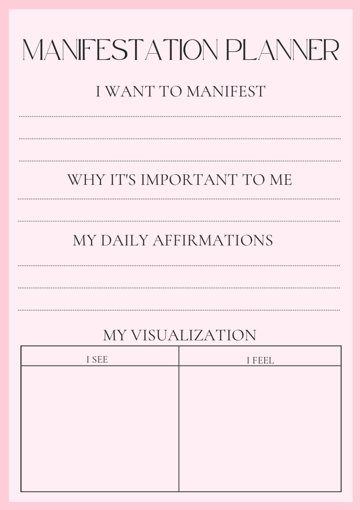 DFY- Manifestation Planner